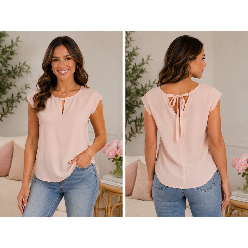 Koton Blush Pink Keyhole Blouse – Size 34 / Small